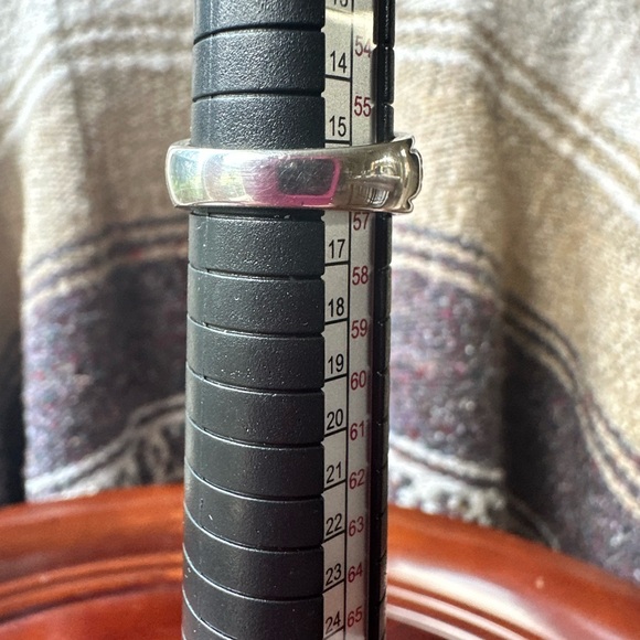 Vintage 925 Stamped Sterling Silver & Jade Jadeite Cabochon Ring Size 8 - Picture 5 of 13